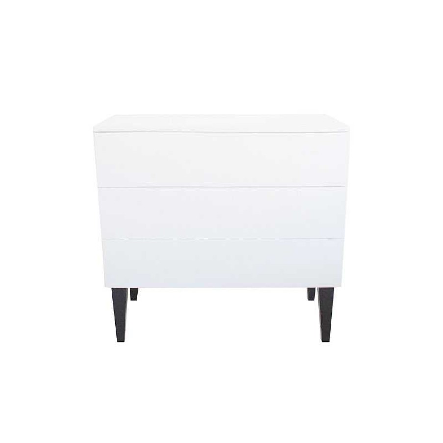 Salon meubles moss | Commode Laqu E 3 Tiroirs - Alex 90Cm Blanc