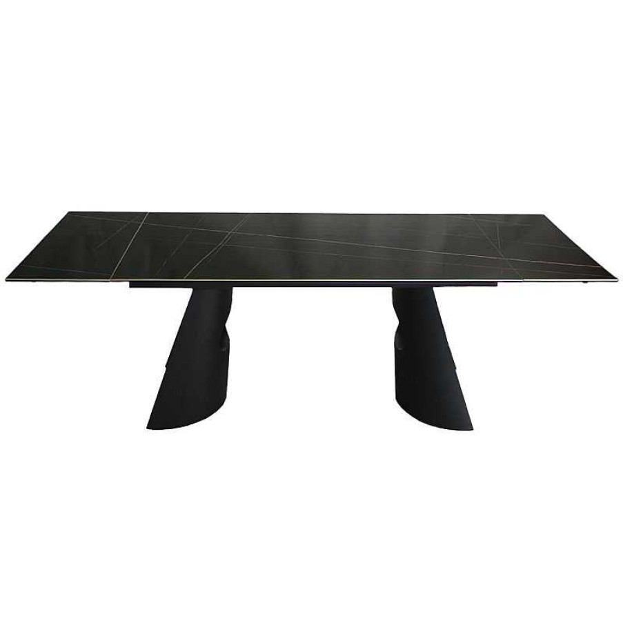 S Jour meubles moss | Table De Salle Manger Extensible C Ramique Pied M Tal Gabin 160/240X90 Noir