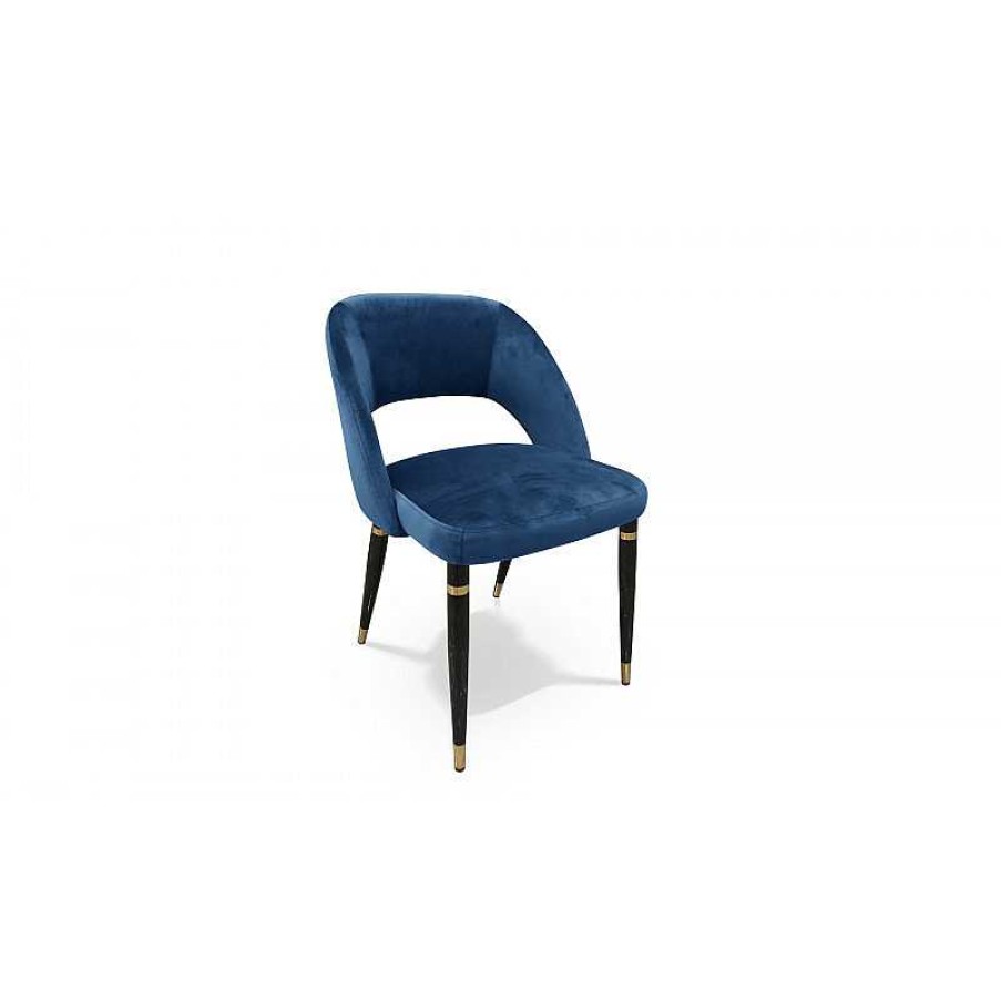 S Jour meubles moss | Chaise Xl R Tro Dossier Ouvert En Velours - Leonie Xl Bleu