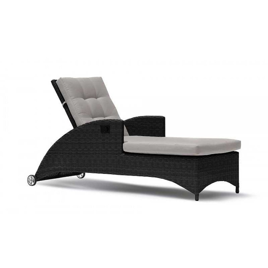 Jardin meubles moss | Chaise Longue Relaxation De Jardin Design - Avelorn Noir