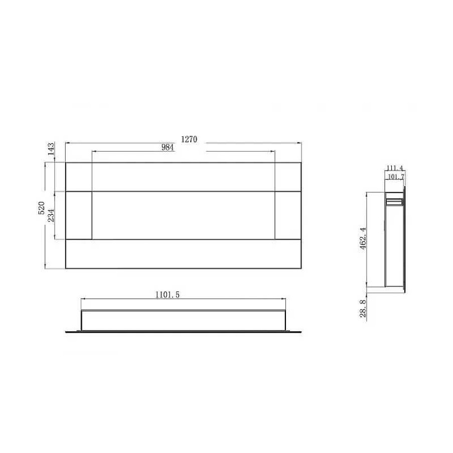 Salon meubles moss | Chemin E Lectrique Encastrable 128 Cm - Kamin Inox Nice 50