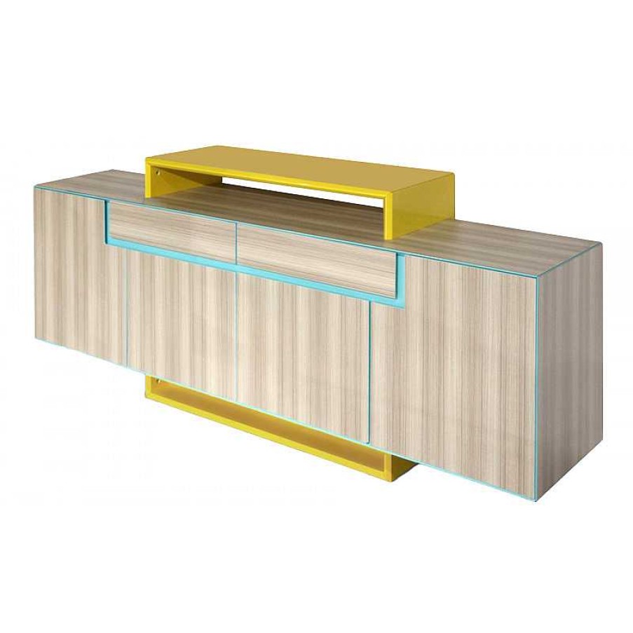 S Jour meubles moss | Buffet / Bahut Design 4 Portes - Wainaku Bois Clair 1