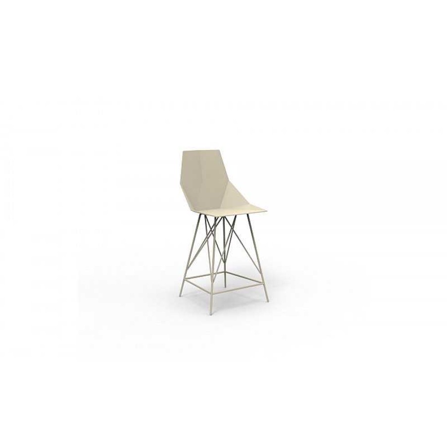 Jardin meubles moss | Tabouret Design Avec Pied Inox Vondom Hauteur 65 Cm - Faz Beige