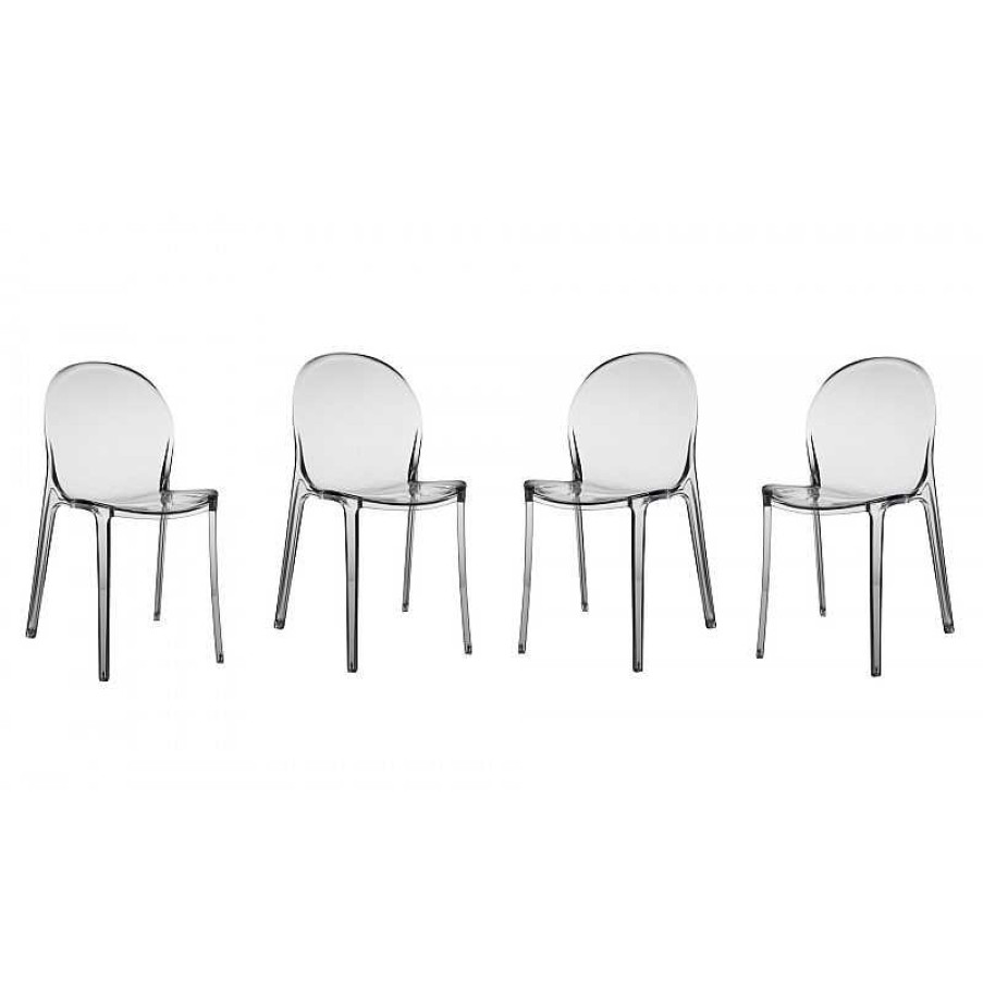 S Jour meubles moss | Lot De 4 Chaises Transparente Int Rieur/Exterieur Polycarbonate - Swan