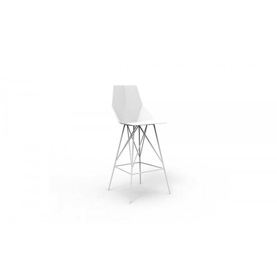 Jardin meubles moss | Tabouret Design Avec Pied Inox Vondom Hauteur 75 Cm - Faz Blanc