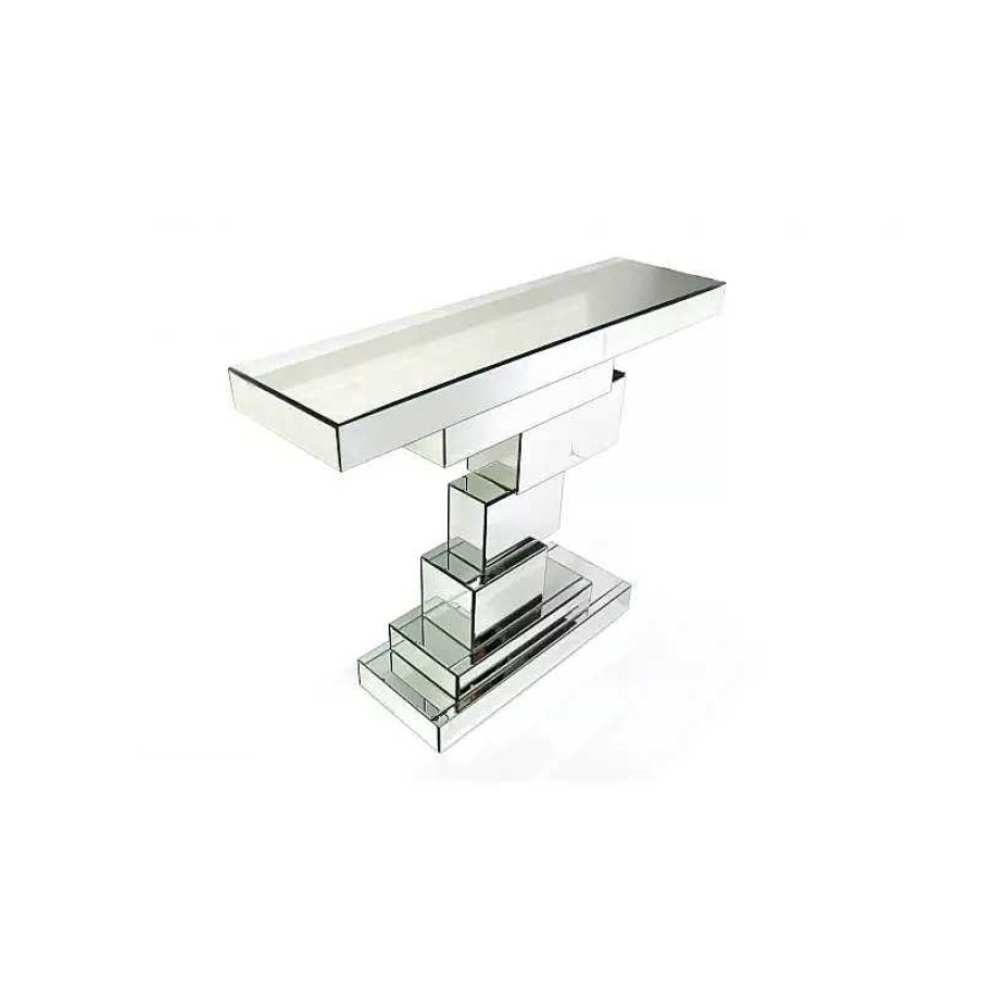 Salon meubles moss | Console Design Contemporain En Miroir - Shaki 119Cm Argent