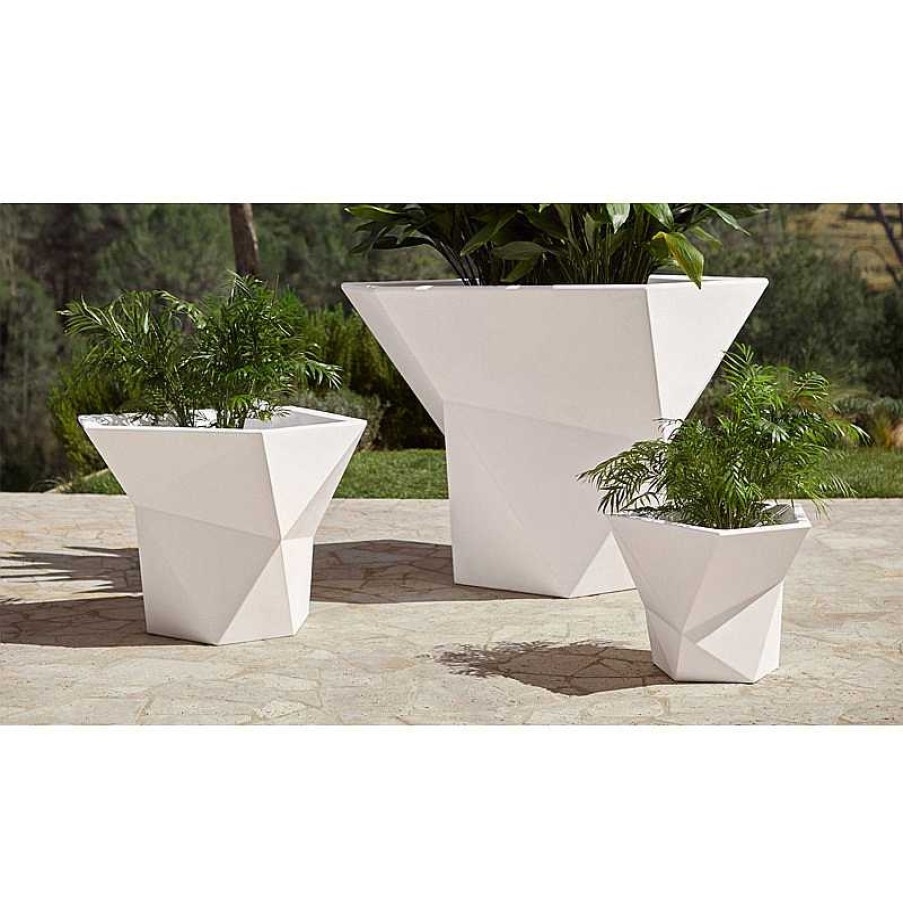 Jardin meubles moss | Pot De Fleur Contemporain Vondom - Faz 75 Cm Blanc