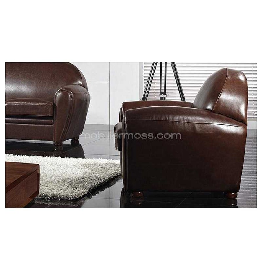 Salon meubles moss | Fauteuil Club Vintage - Jazzy Marron