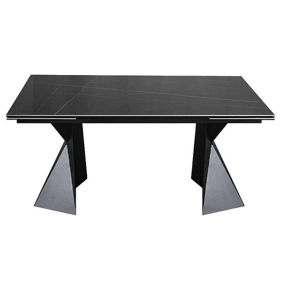 S Jour meubles moss | Table De Salle Manger Extensible C Ramique Pied M Tal Justin 160/240X90 Noir