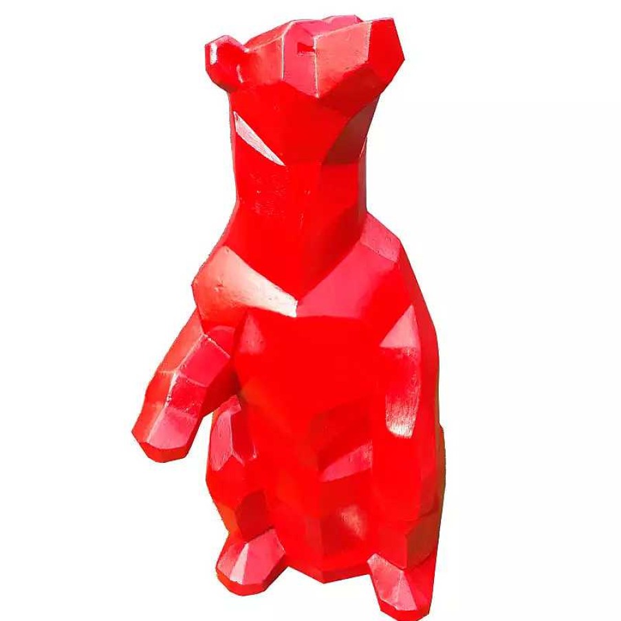 D Coration meubles moss | Statue Ours Origami En Fibre De Ciment D Coration Ext Rieure 100 Cm - Balou Rouge