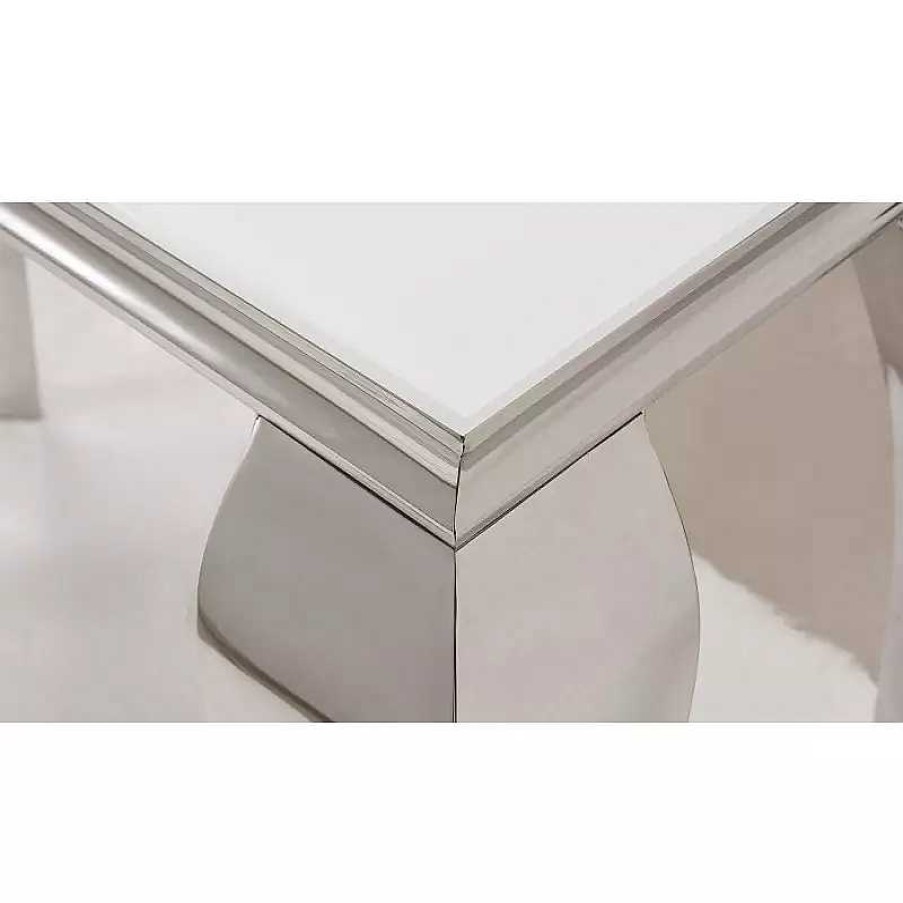 Salon meubles moss | Console Laqu E Baroque Rectangulaire Moderne - Betty 112Cm Blanc