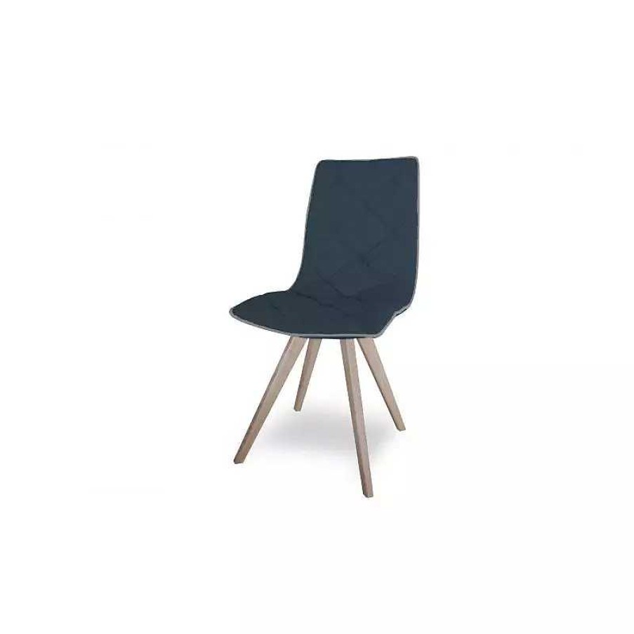 S Jour meubles moss | Chaise Scandinave Tissu Pieds Bois - Solvig Bleu