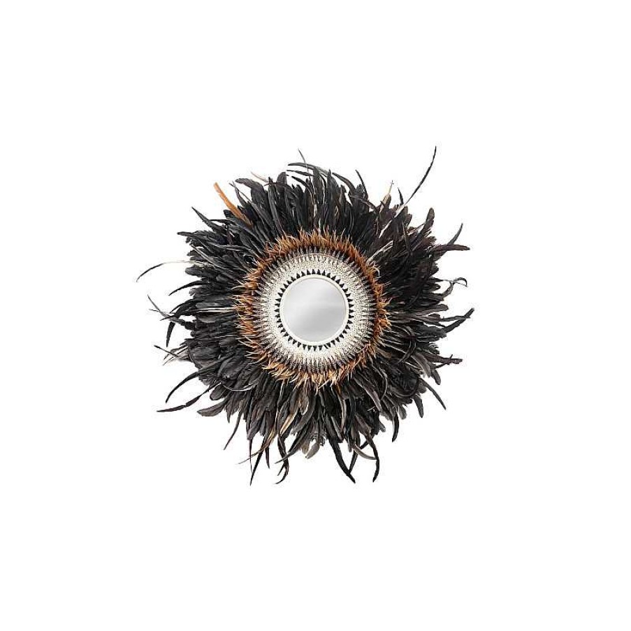 Salon meubles moss | Miroir Rond Plumes Et Coquillages - Rumba 100