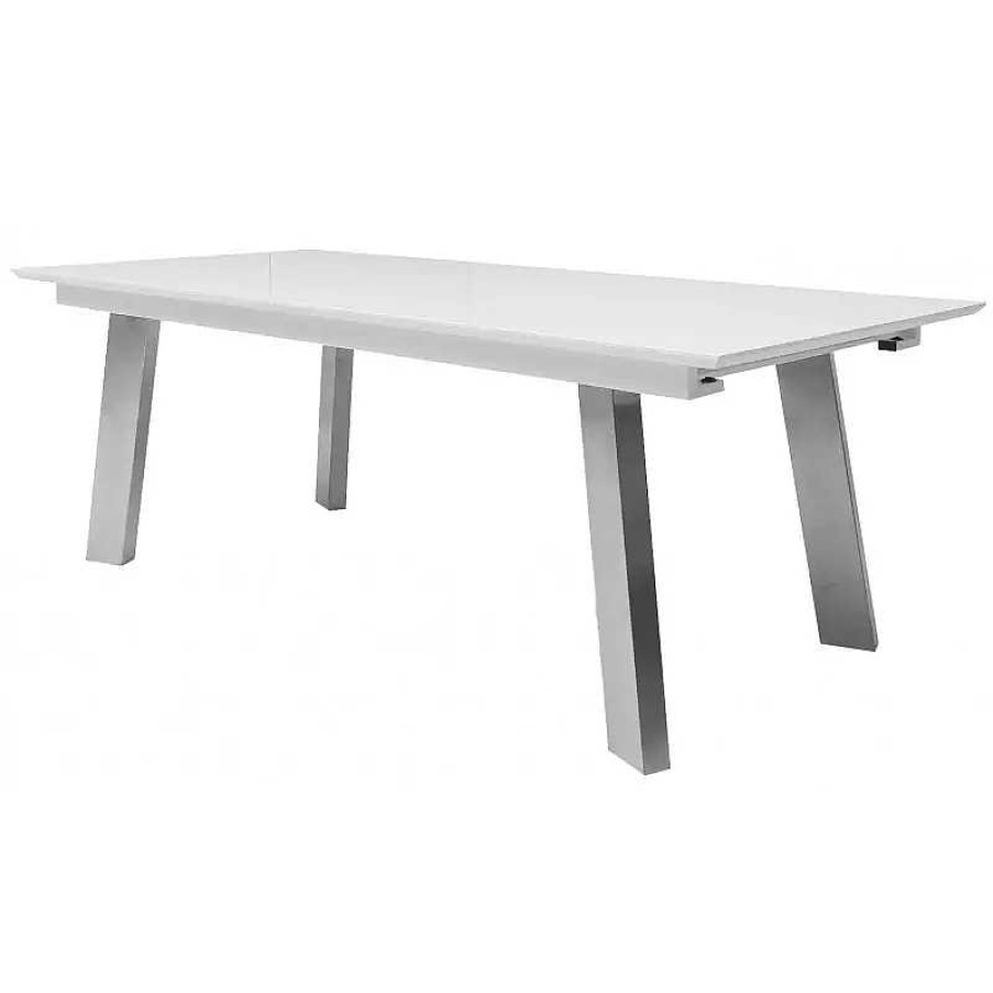 S Jour meubles moss | Table De Salle Manger Extensible 16 Personnes Laqu - Muonio 220/400X100 Blanc