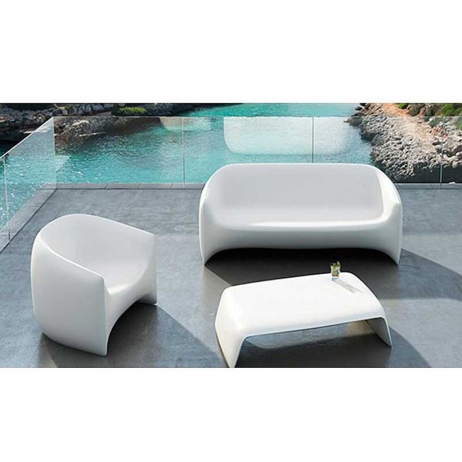 Jardin meubles moss | Table Basse Contemporaine En Poly Thyl Ne Design Vondom - Blow Blanc