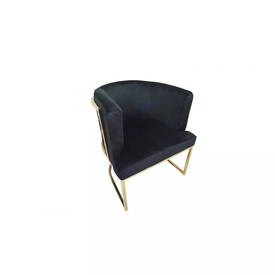 S Jour meubles moss | Chaise Pieds Metal Dor Revetement Velours Style Art Deco - Doria Dor Noir