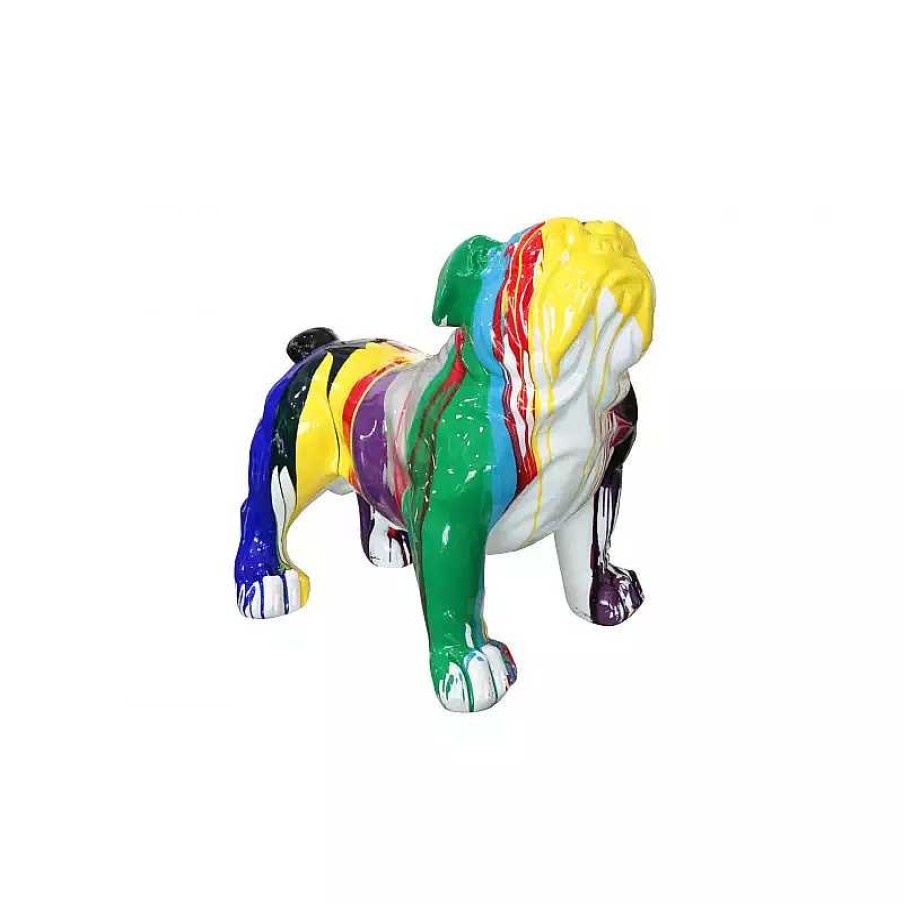 D Coration meubles moss | Statue Ext Rieure Bouledogue Multicolore 110 Cm - Theophile