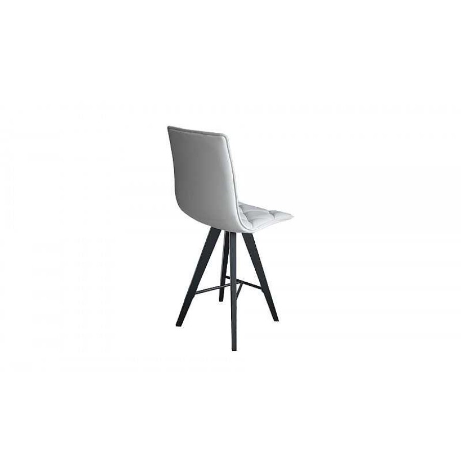 S Jour meubles moss | Tabouret En Simili Et Pieds Noirs - Solvig 65Cm Blanc