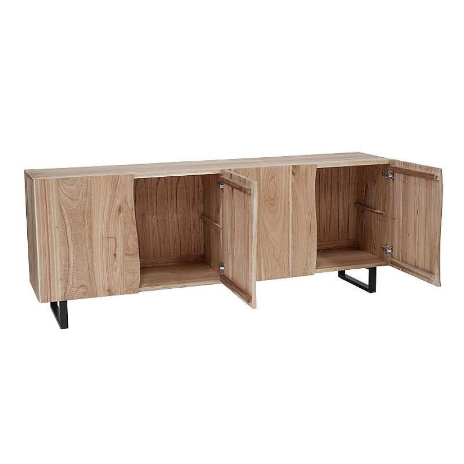 S Jour meubles moss | Bahut / Buffet En Bois Brut Naturel Irr Gulier 200 Cm - Samoa